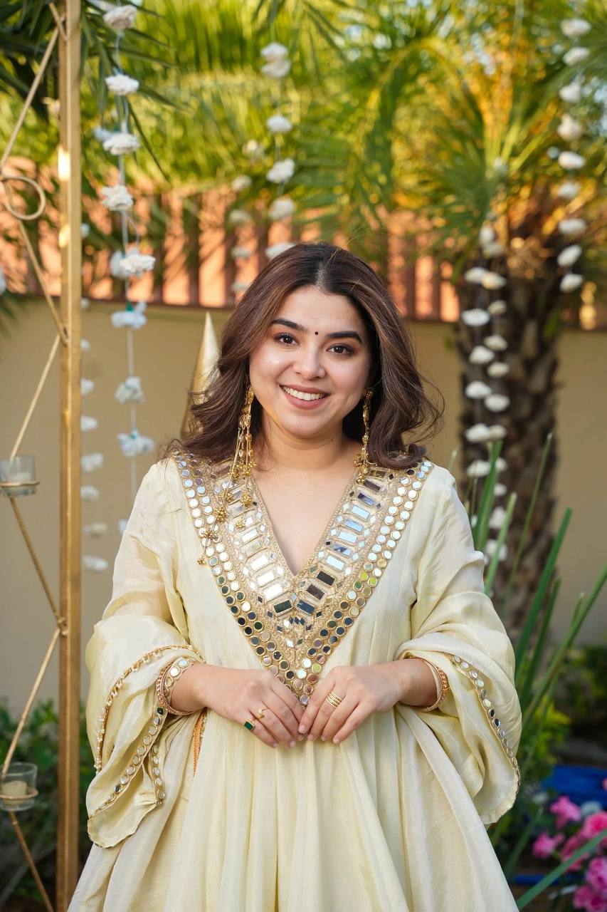 Aisha-SRK Real mirror work Plazzo kurta set - Image 5