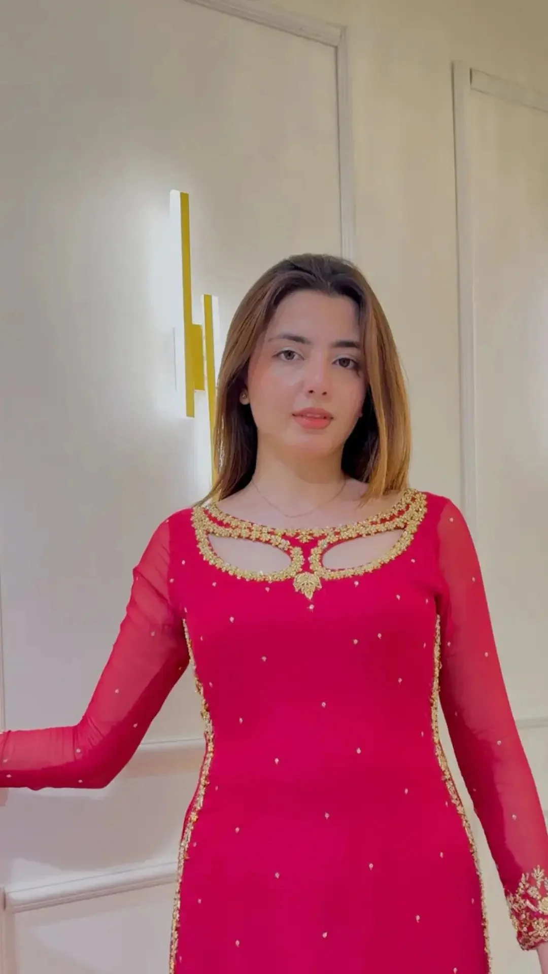 Divya-RT Faux Georgette Palazzo Suite with Sequce work and Dupatta - Image 3