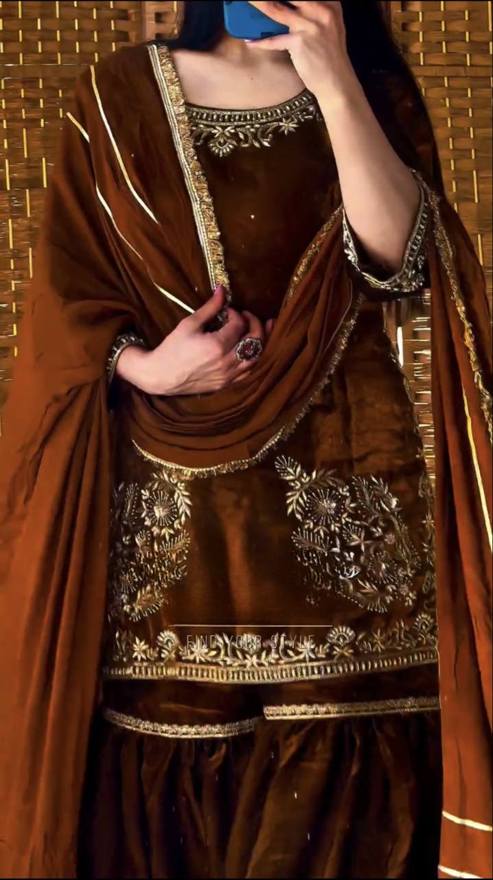 Zoya-MD-Natural Crepe Material Top Plazzo Set - Image 4