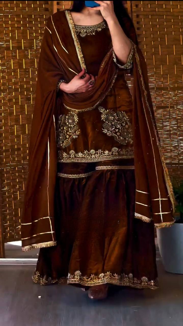 Zoya-MD-Natural Crepe Material Top Plazzo Set - Image 5