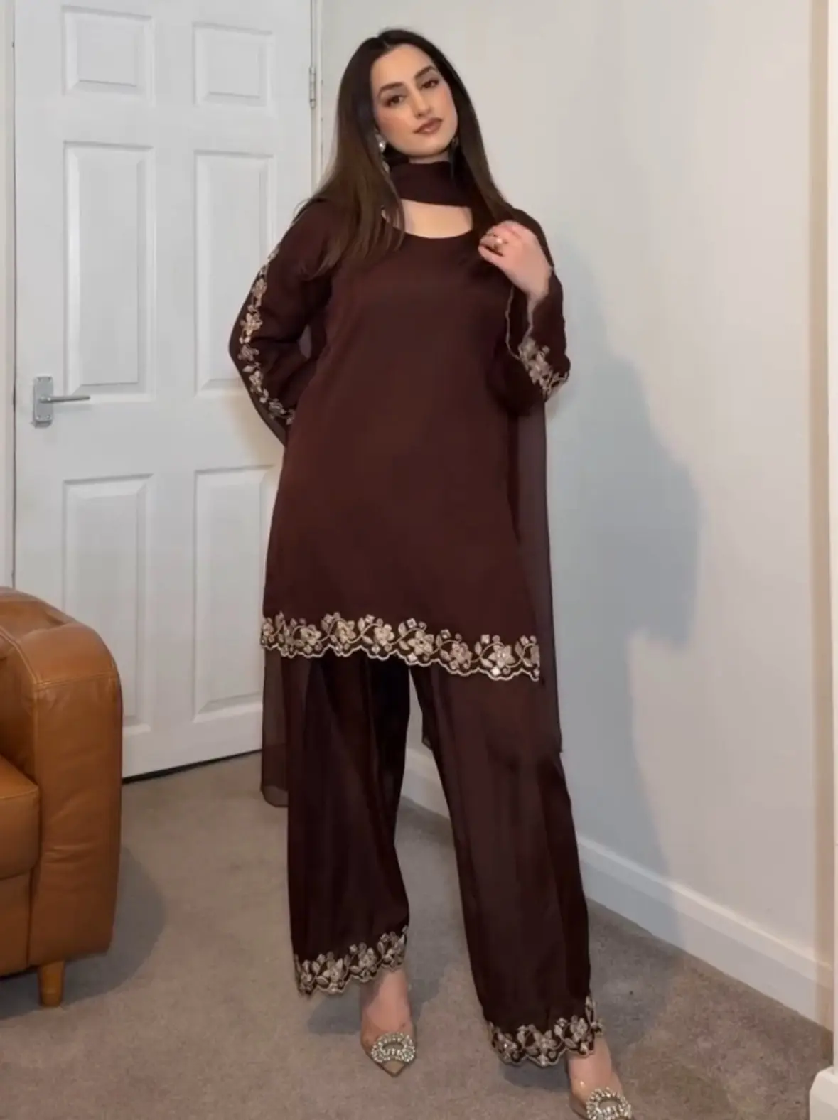 Dhruvi-PD-Faux Georgette Kurti Pent Set - Image 10