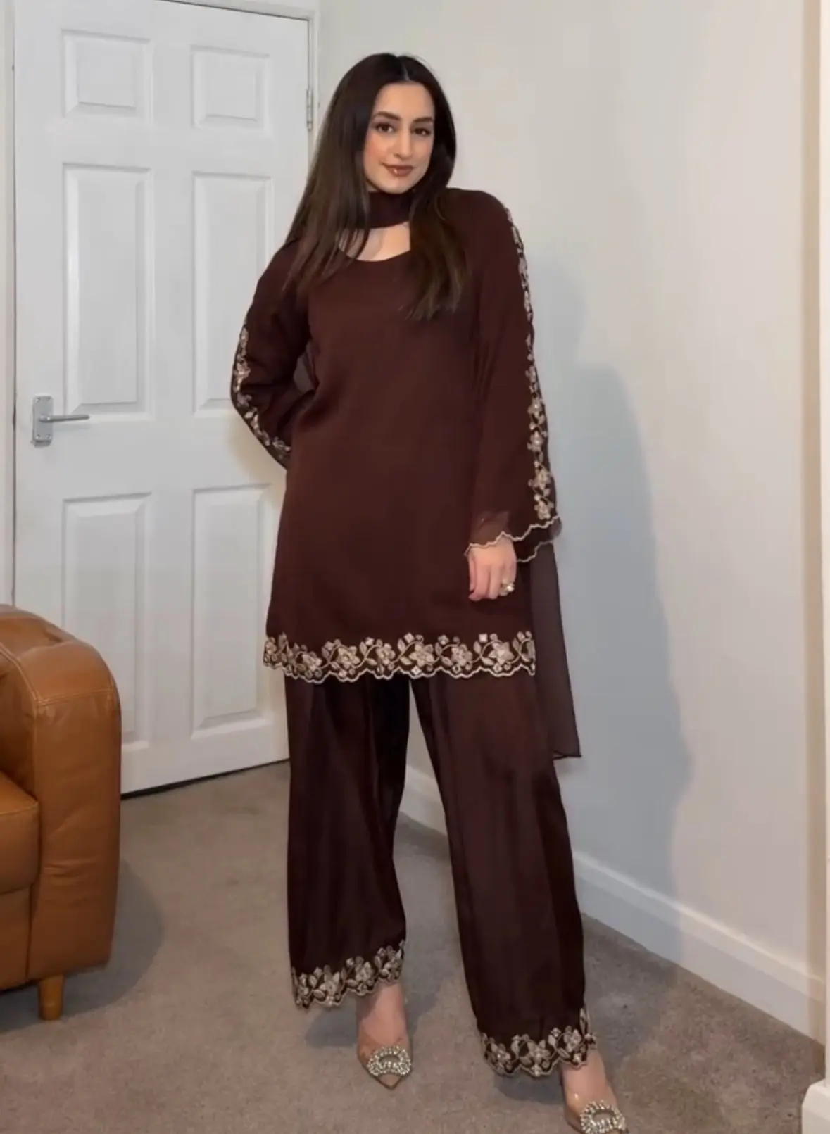 Dhruvi-PD-Faux Georgette Kurti Pent Set - Image 11