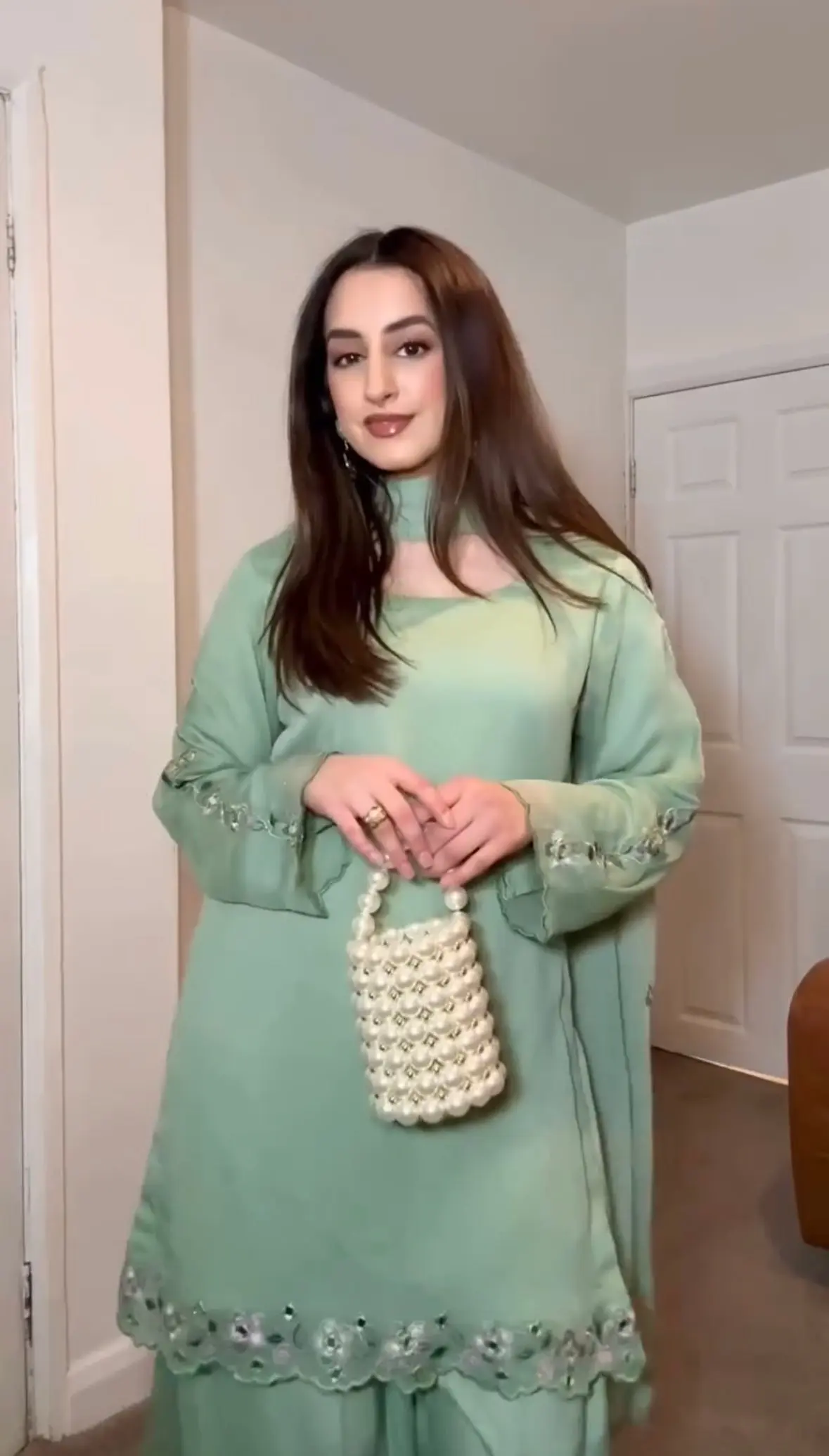 Dhruvi-PD-Faux Georgette Kurti Pent Set - Image 4