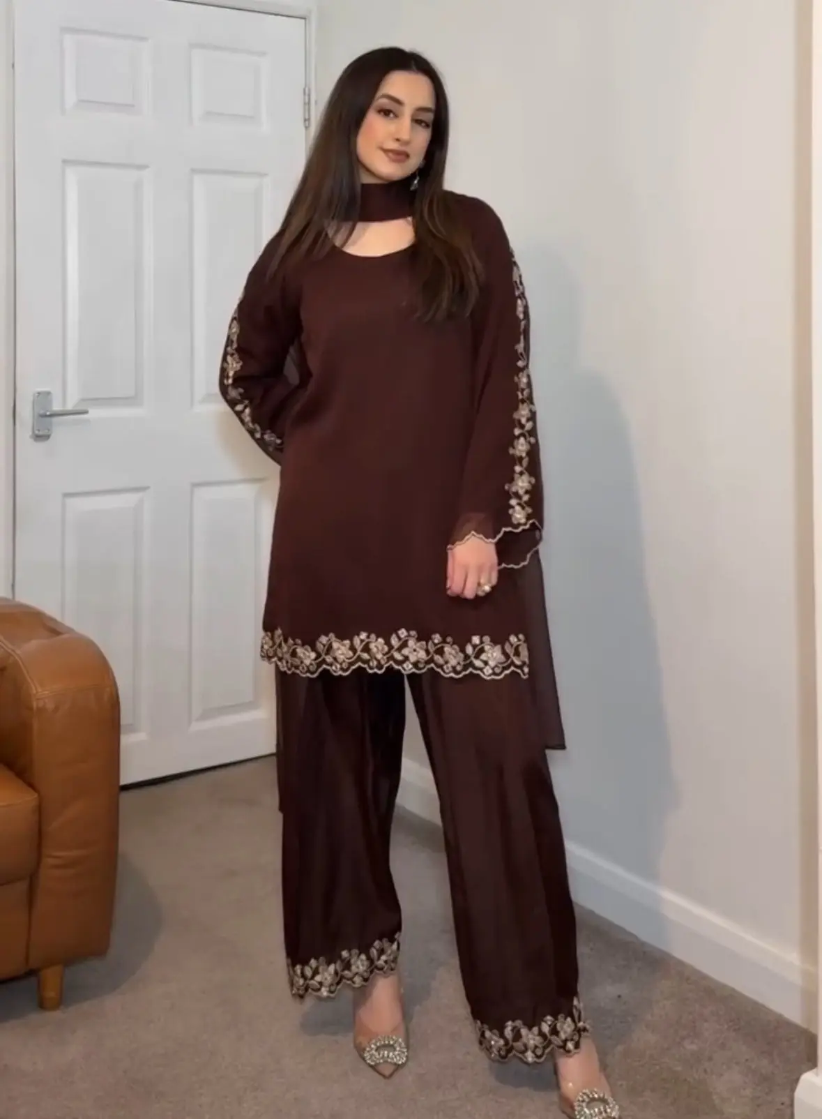 Dhruvi-PD-Faux Georgette Kurti Pent Set - Image 9