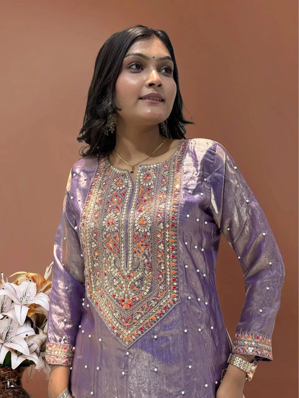 Purvi-HK- heavy Frendy Silk Top pent set - Image 6