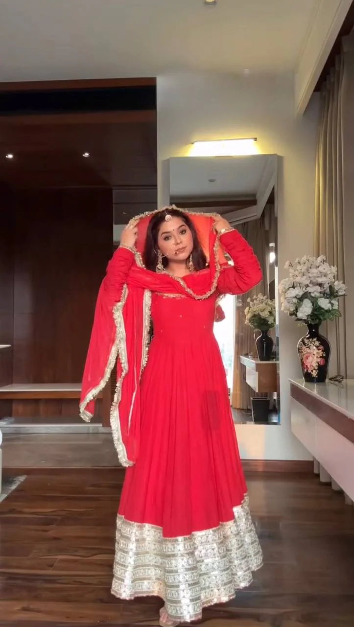 Neha -RT Designer Anarkali Set with Embroidery - Image 4