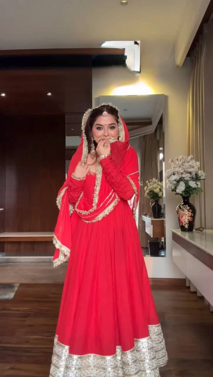 Neha -RT Designer Anarkali Set with Embroidery - Image 5