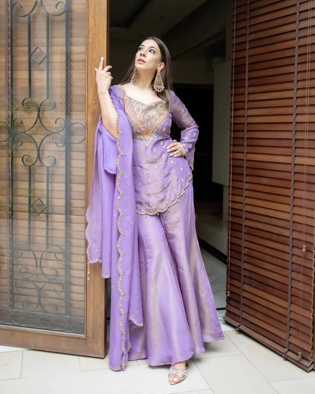 Nina -NSR Top-Bottom And Dupatta Set In simar silk - Image 10
