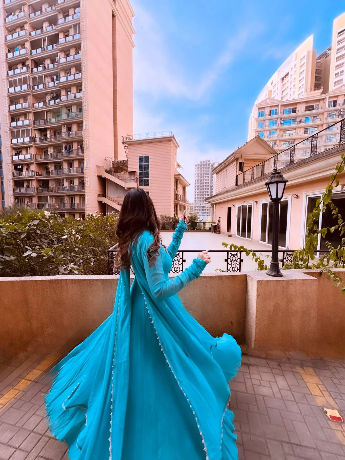 Pooja-SRK Faux Georgette Long kurti set - Image 3