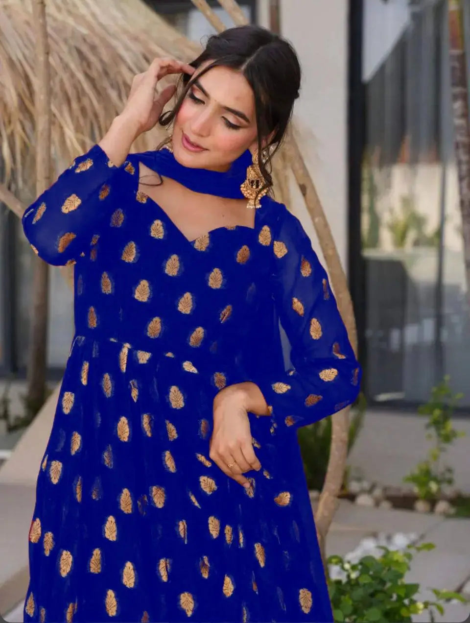 Aachal-VL- Heavy Faux Georgette Top bottom set - Image 8