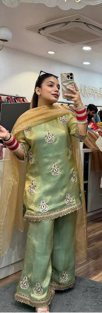 Mukti-MD- Fendy Silk Party Wear Outfit with Heavy 5mm Sequin Embroidery Finish - Image 3