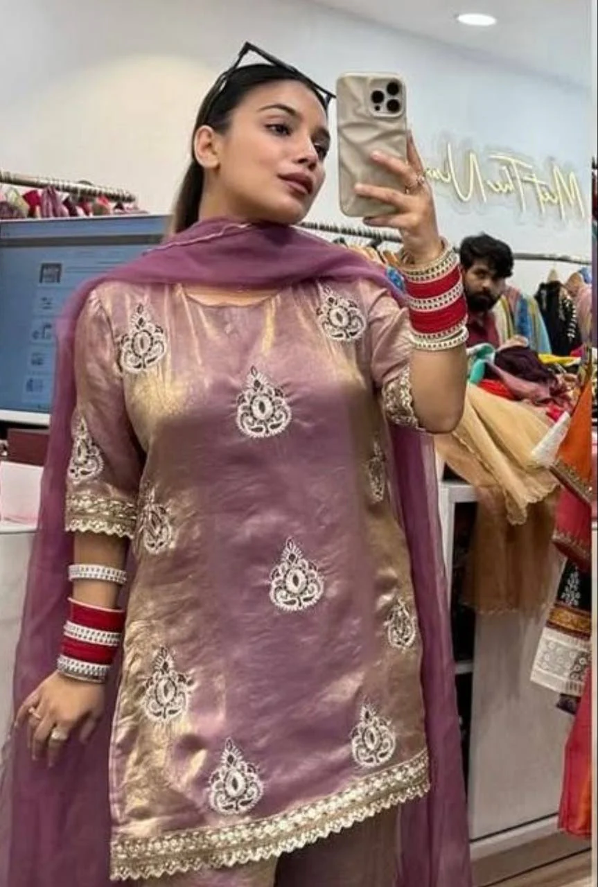 Mukti-MD- Fendy Silk Party Wear Outfit with Heavy 5mm Sequin Embroidery Finish - Image 4