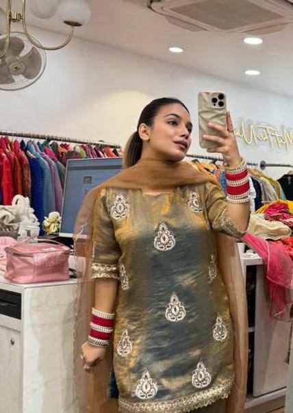 Mukti-MD- Fendy Silk Party Wear Outfit with Heavy 5mm Sequin Embroidery Finish - Image 7